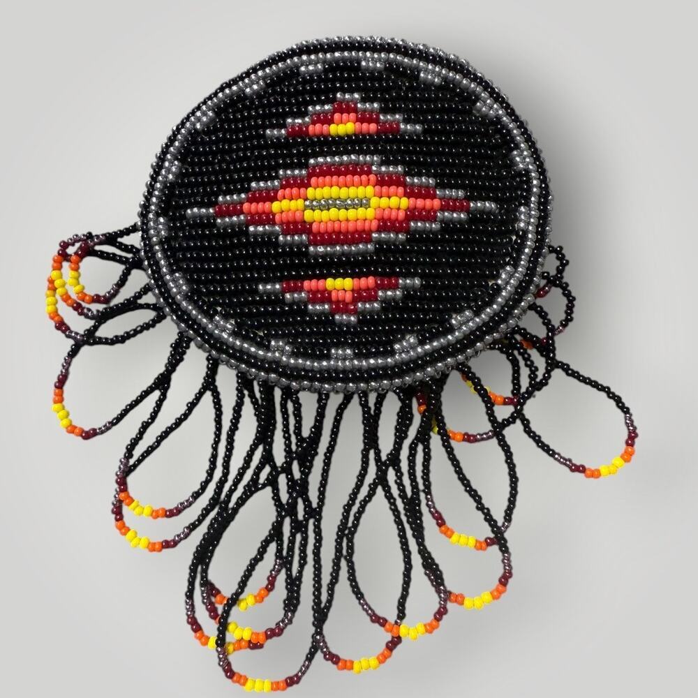 VTGSeminole Tribe Sash Set Miss Seminole 1998-1999 Patchwork Beaded Necklace Lot - Picture 10 of 12